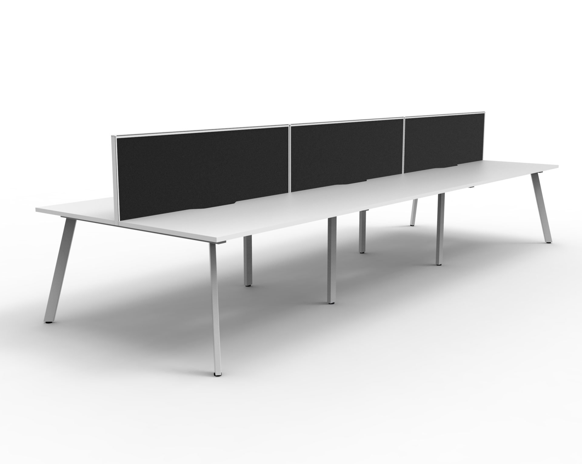 Rapidline Eternity Back-to-Back Pod of 6 | 1500×750mm | Natural White Top, White Satin Base, Black Fabric Screen