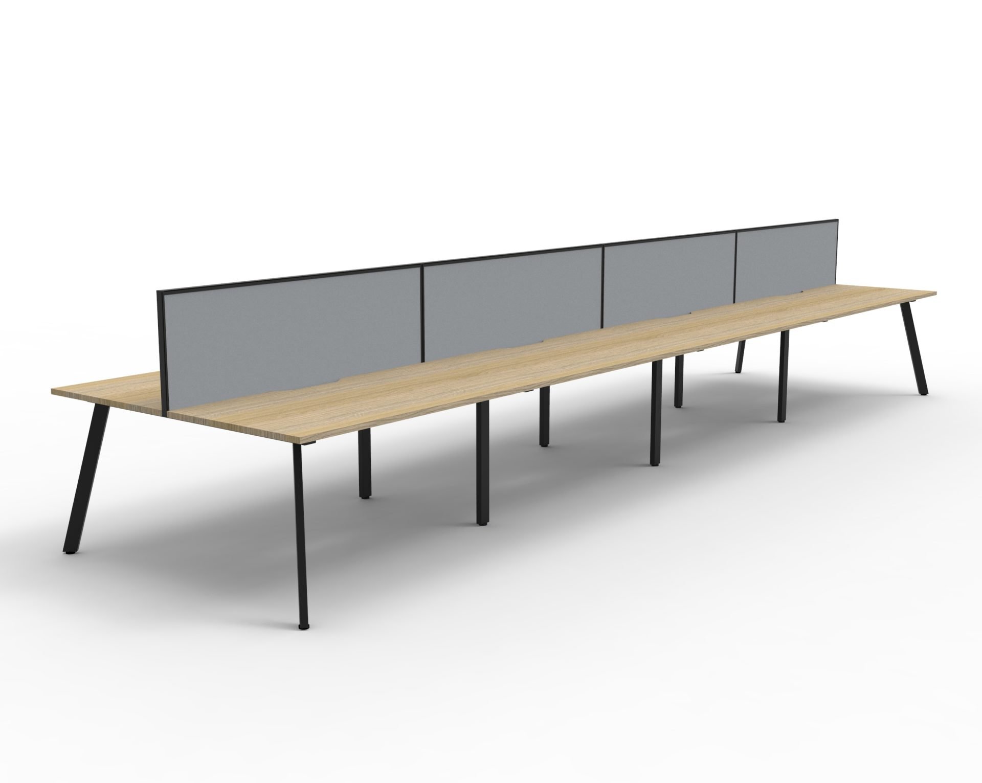 Rapidline Eternity Back-to-Back Workstation | Pod of 8 | 1200×750mm | Natural Oak & Black Satin