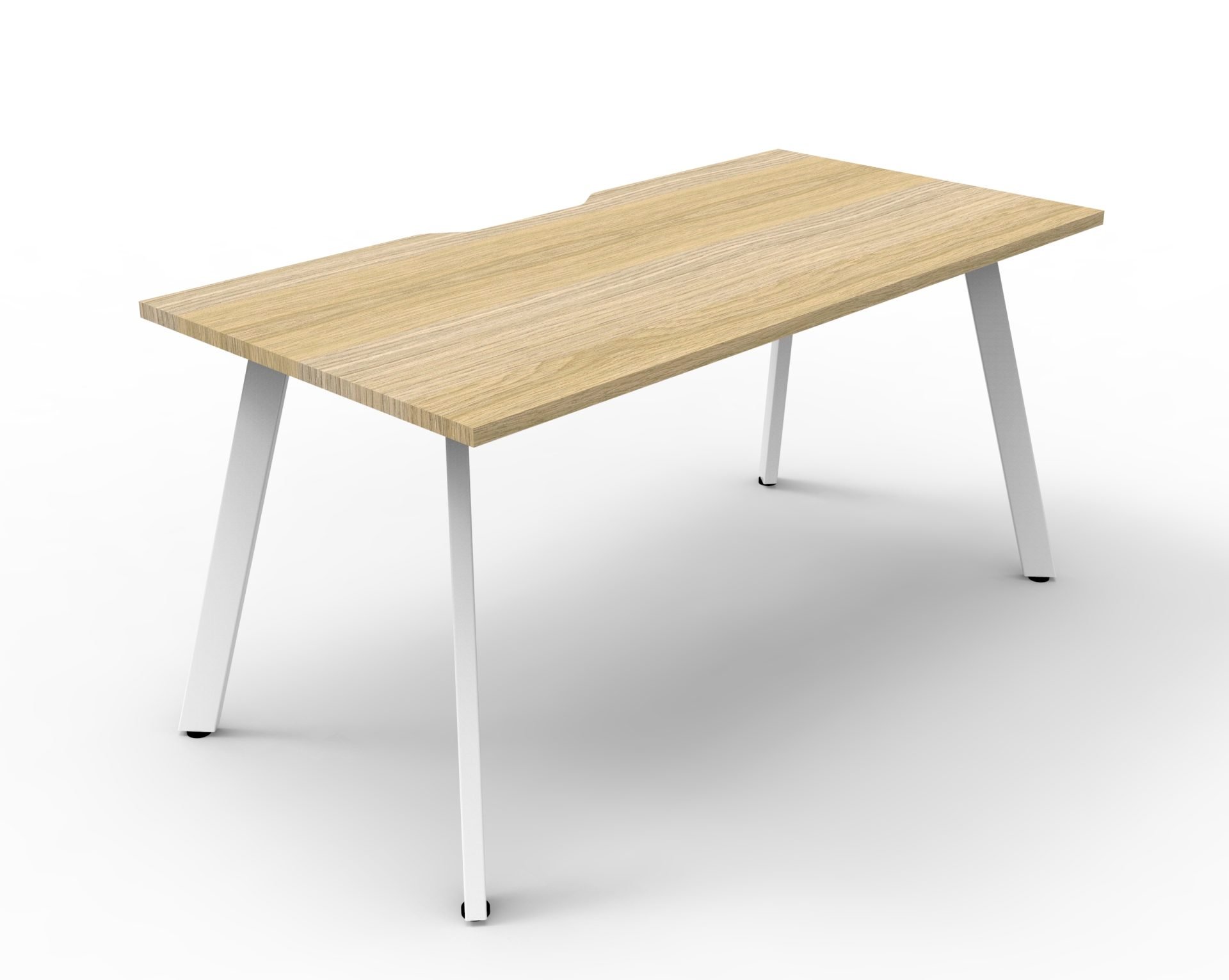 Rapidline Eternity Standalone Desk – 1800 x 750mm, Natural Oak Top, White Satin Base