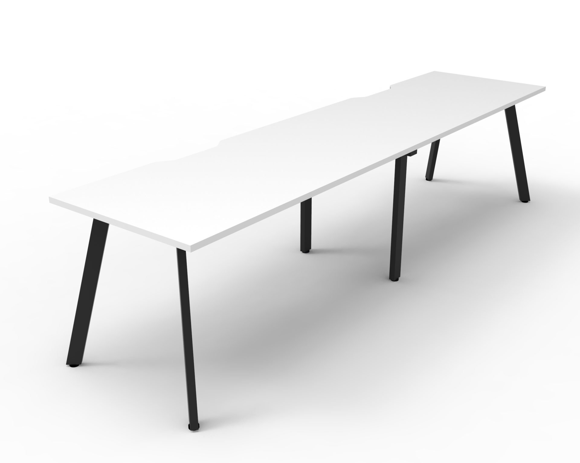 Rapidline Eternity Single Sided Workstation – 1800mm x 750mm, Natural White Top & Black Satin Base