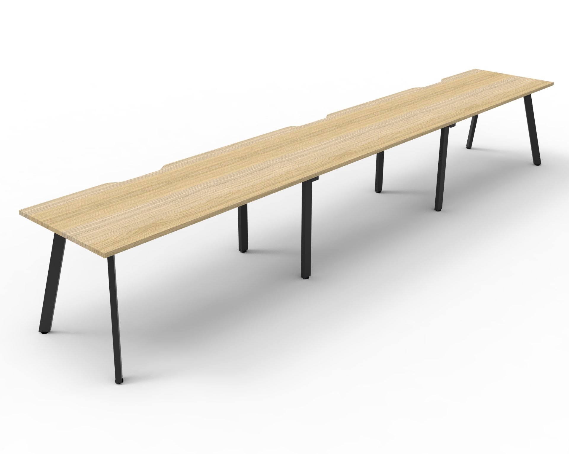Rapidline Eternity Single-Sided Workstation – 1200mm W x 750mm D, Natural Oak Top, Black Satin Base