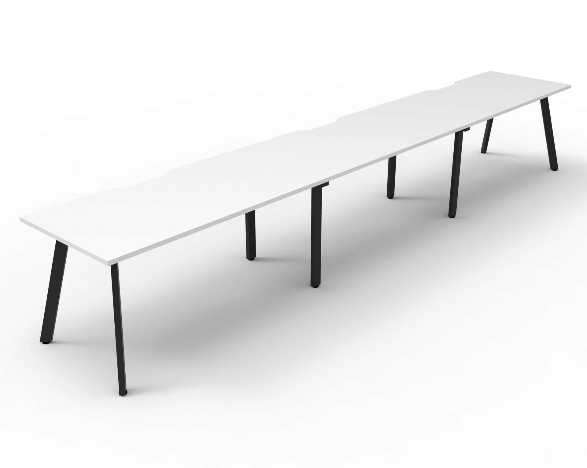 Rapidline Eternity Single Sided Workstation – Natural White Top, Black Satin Base | 1200×750mm | 3-Pod