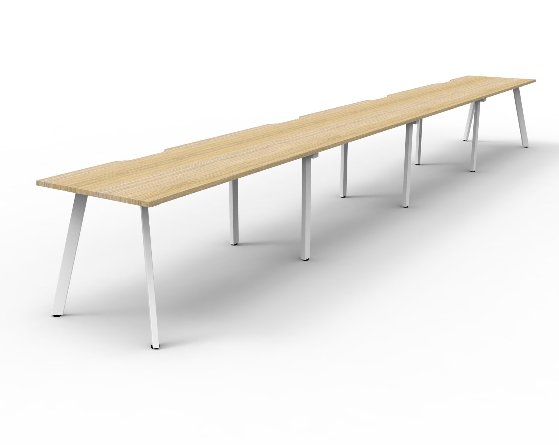 Rapid Eternity Single Sided Workstation – 1200mm x 750mm, Natural Oak Top & White Satin Base