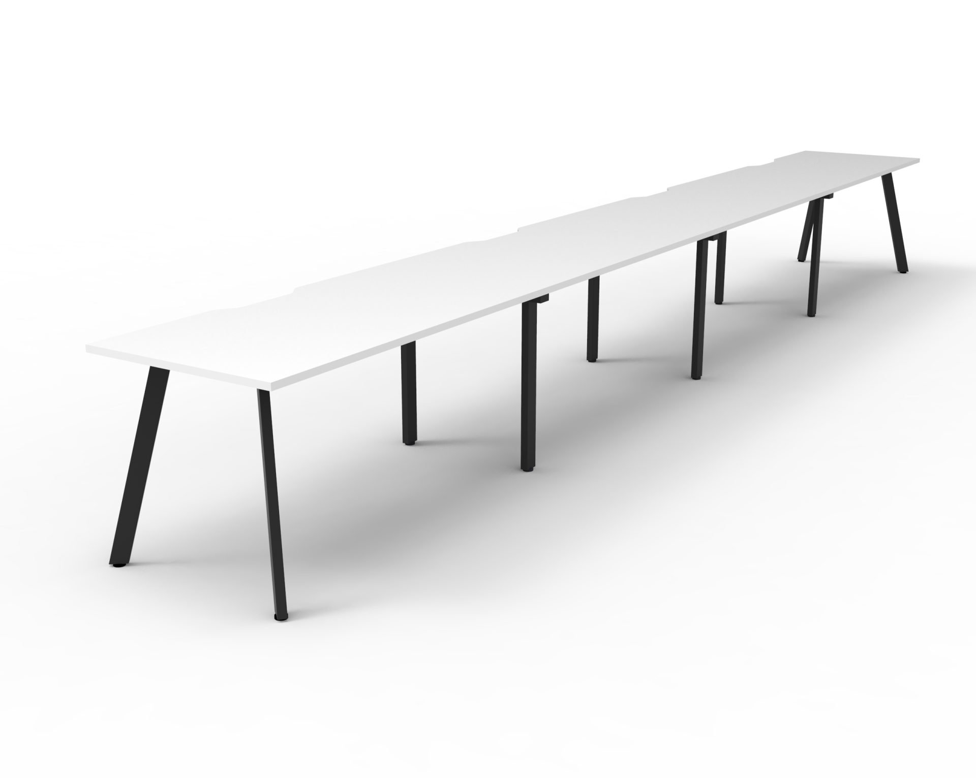 Rapidline Eternity Pod of 4 Workstation – 1800 × 750mm | Natural White Top, Black Satin Base