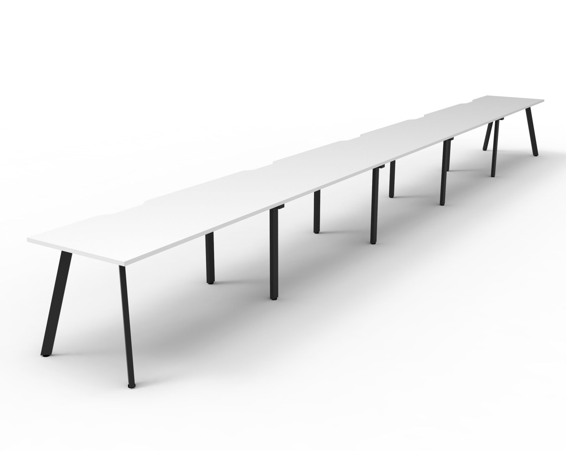 Rapidline Eternity Single Sided Workstation – POD of 5 | 1800 x 750mm | White Top, Black Satin Base