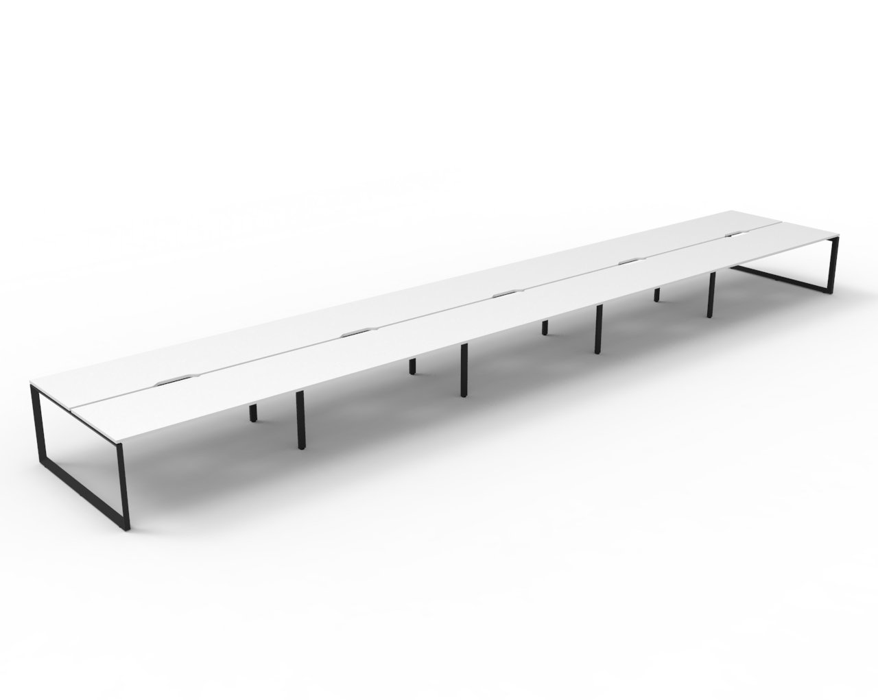 Rapidline Infinity Back-to-Back Workstation Pod of 10 | 1800 x 750mm | Natural White Top, Black Satin Base | AFRDI Certified | 5-Year Warranty