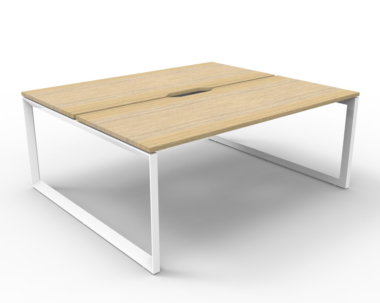 Rapidline Infinity Back-to-Back Workstation Pod of 2 | 1200 x 750mm | Natural Oak Top, White Satin Base | AFRDI Certified | 5-Year Warranty
