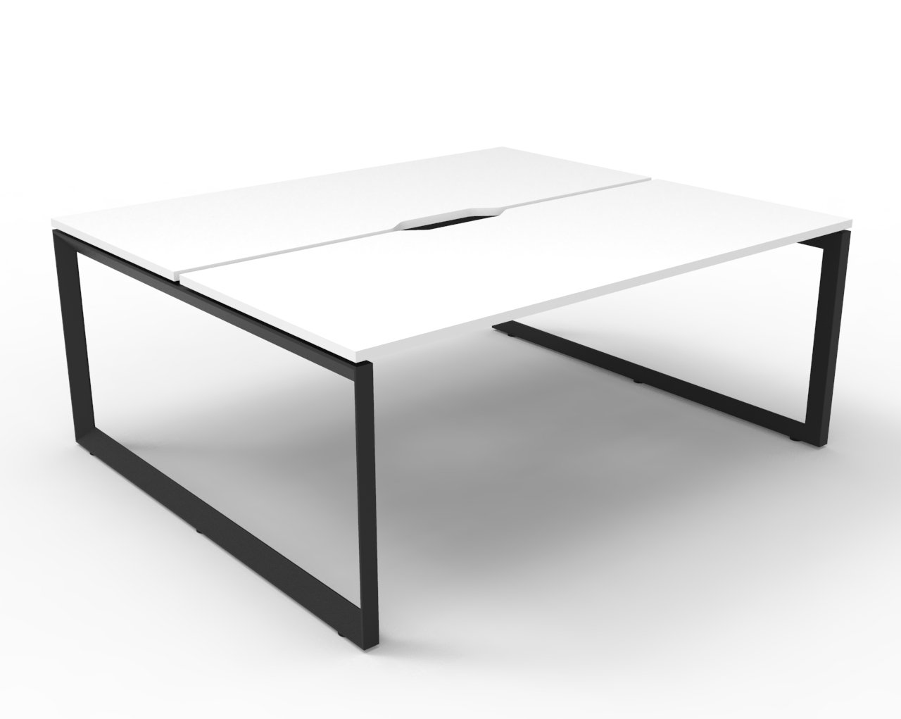 Rapidline Infinity Back-to-Back Workstation | Pod of 2 | 1800 x 750mm | Natural White Top, Black Satin Base