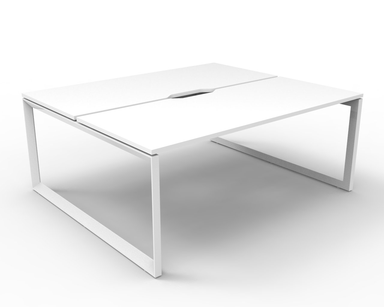 Rapidline Infinity Back-to-Back Workstation | Pod of 2 | 1800 x 750mm | Natural White Top, White Satin Base