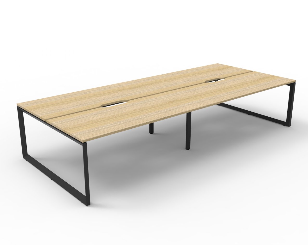 Rapidline Infinity Back-to-Back Workstation | Pod of 4 | 1200 x 750mm | Natural Oak Top, Black Satin Base