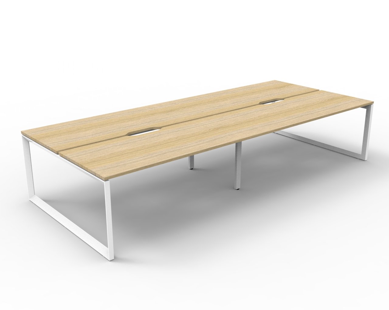 Rapidline Infinity Back-to-Back Workstation | Pod of 4 | 1200 x 750mm | Natural Oak Top, White Satin Base