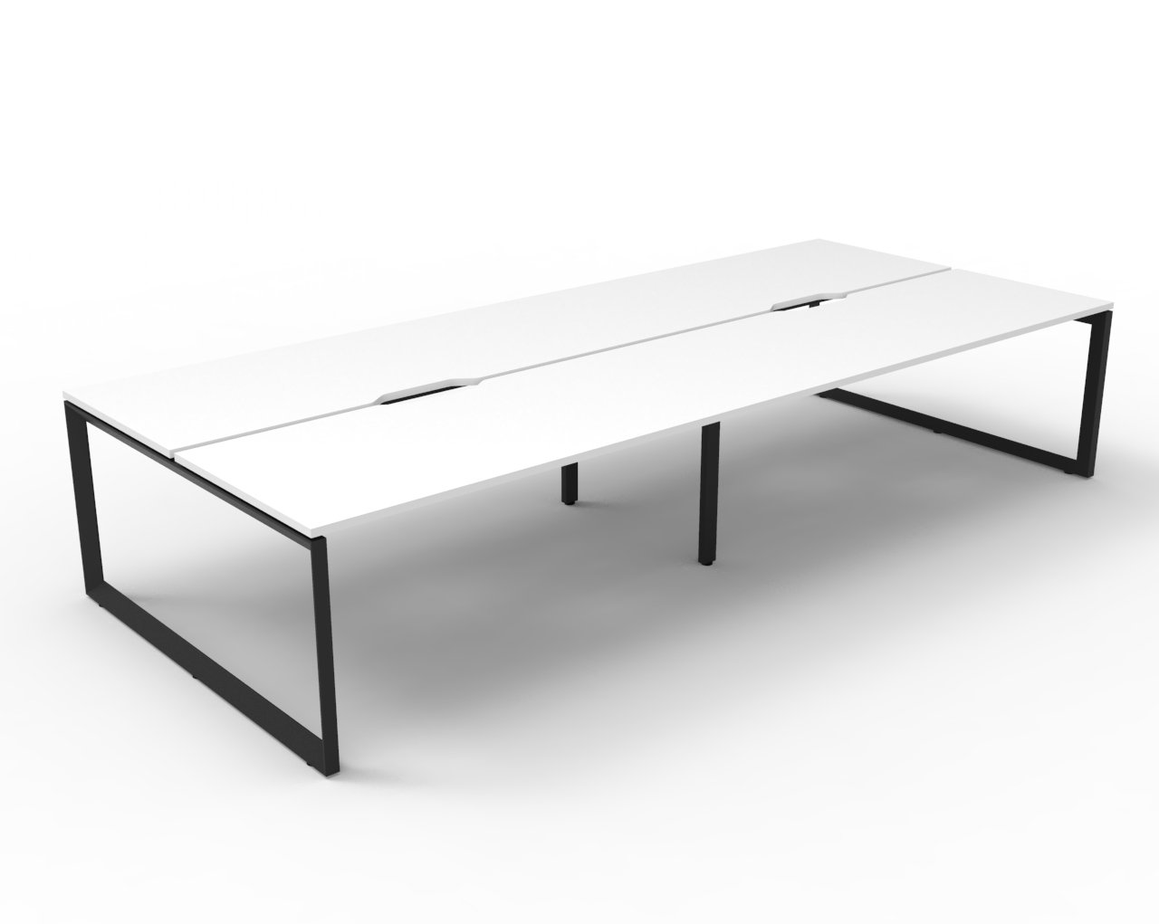 Rapidline Infinity Back-to-Back Workstation | 1500mm W x 750mm D | Natural White Top & Black Satin Base | Pod of 4