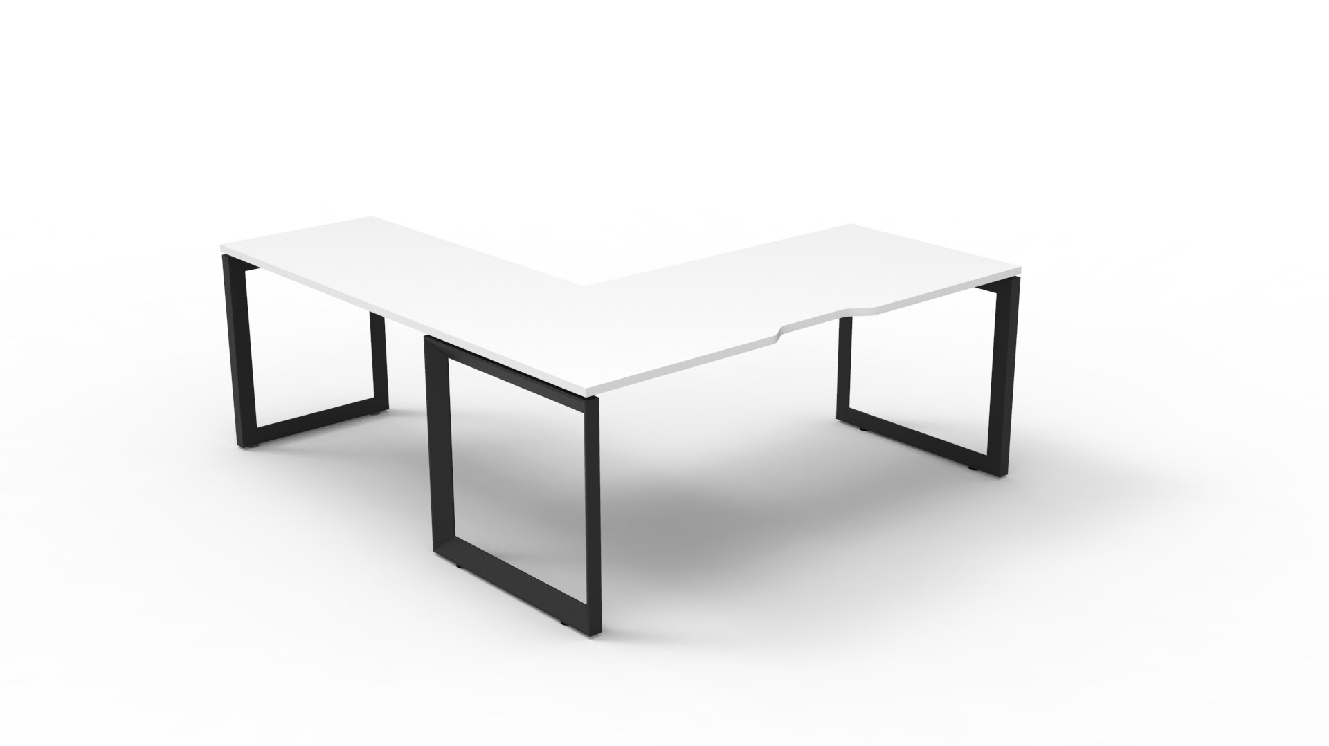 Rapidline Infinity Loop Leg Corner Workstation – Natural White Top, Black Satin Base | 1800mm x 1850mm