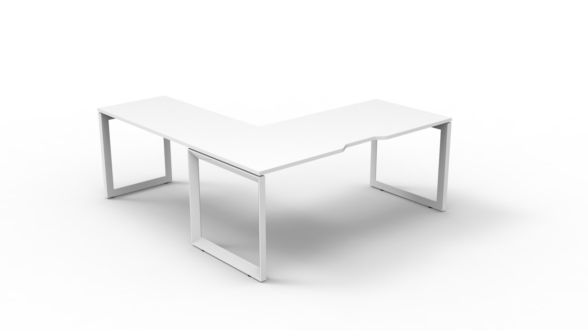 Rapidline Infinity Loop Leg Corner Workstation – Natural White Top, White Satin Base | 1800mm x 1850mm