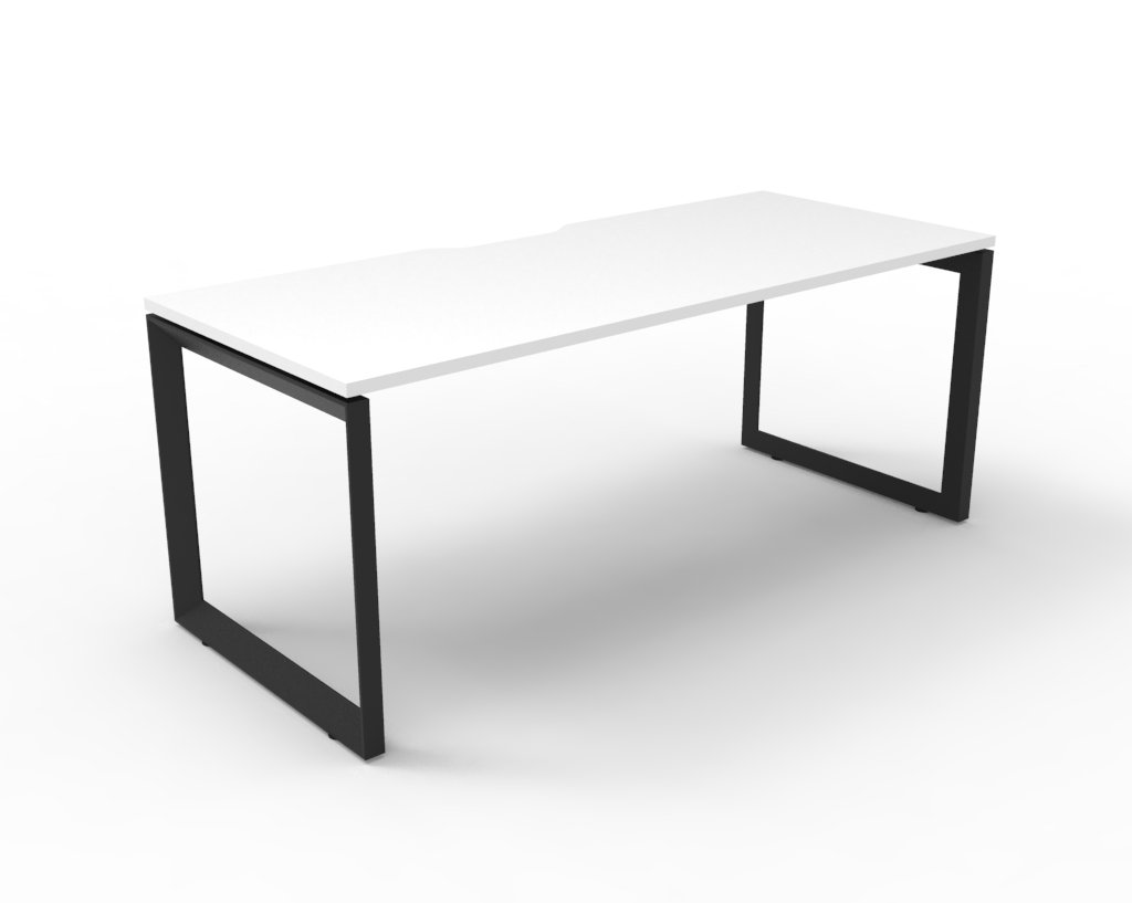 Rapidline Infinity Standalone Desk – 1200 x 750mm | Natural White Top, Black Satin Base