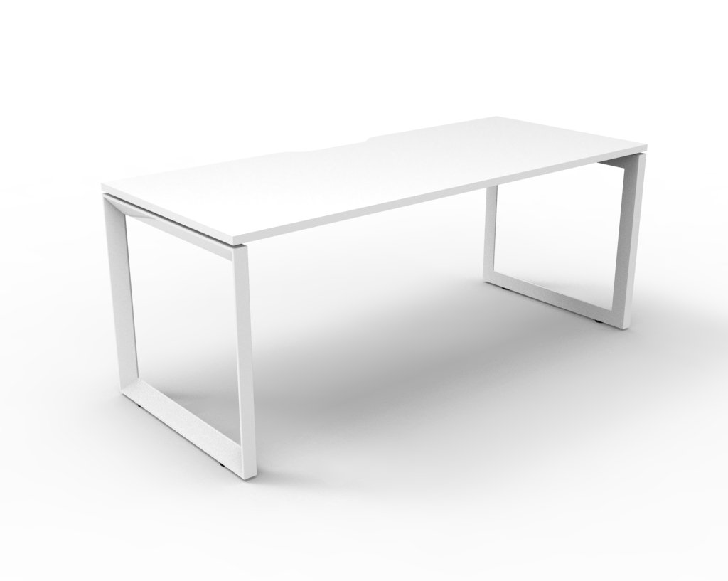 Rapidline Infinity Standalone Desk – 1500mm × 750mm, Natural White Top, White Satin Base