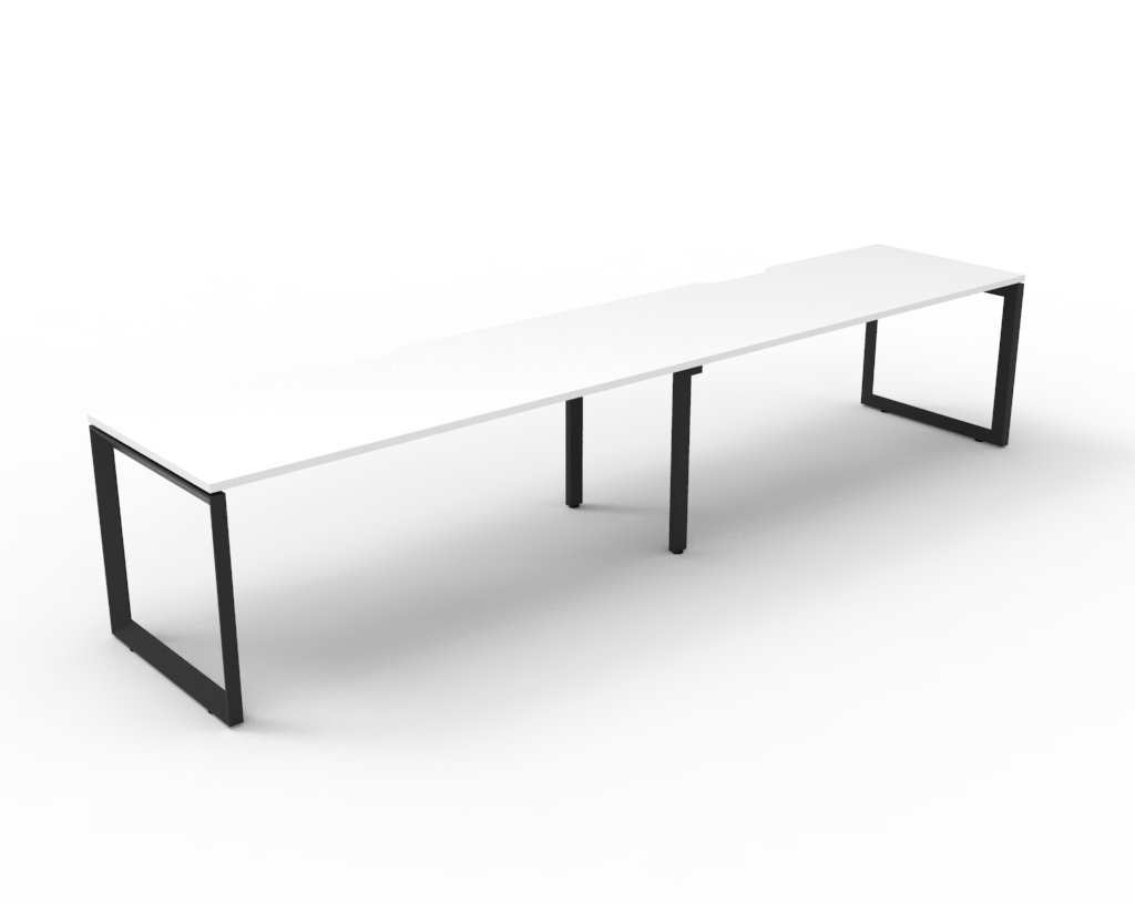 Rapidline Infinity 2-Person Single Sided Workstation | 1500 x 750mm | Natural White Top, Black Satin Base