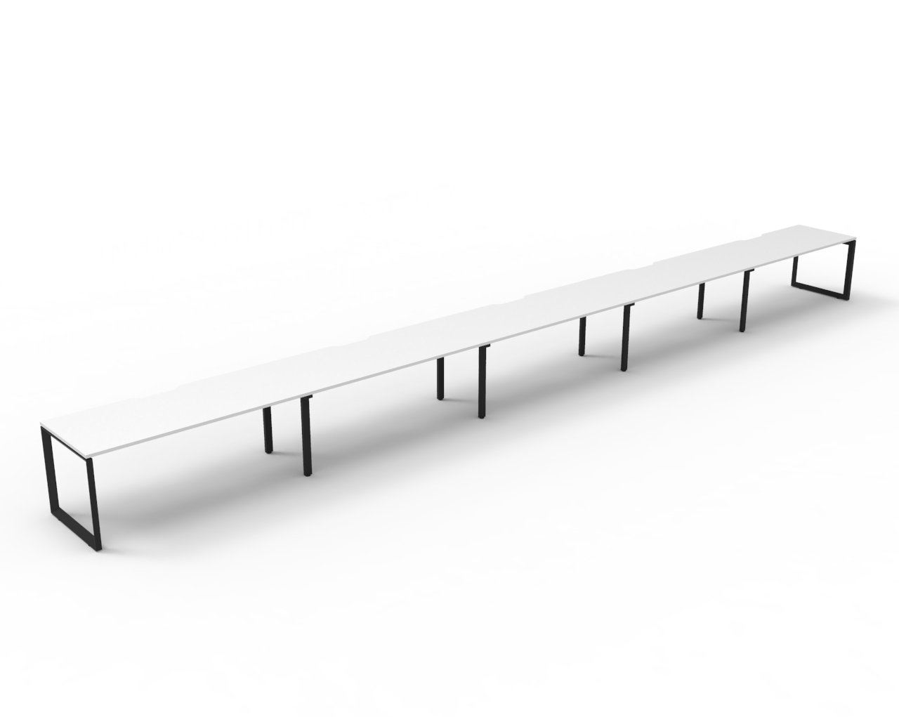 Rapidline Infinity Single-Sided Loop Leg Workstation – 1200 x 750mm | Natural White Top, Black Satin Base | 5-Pod