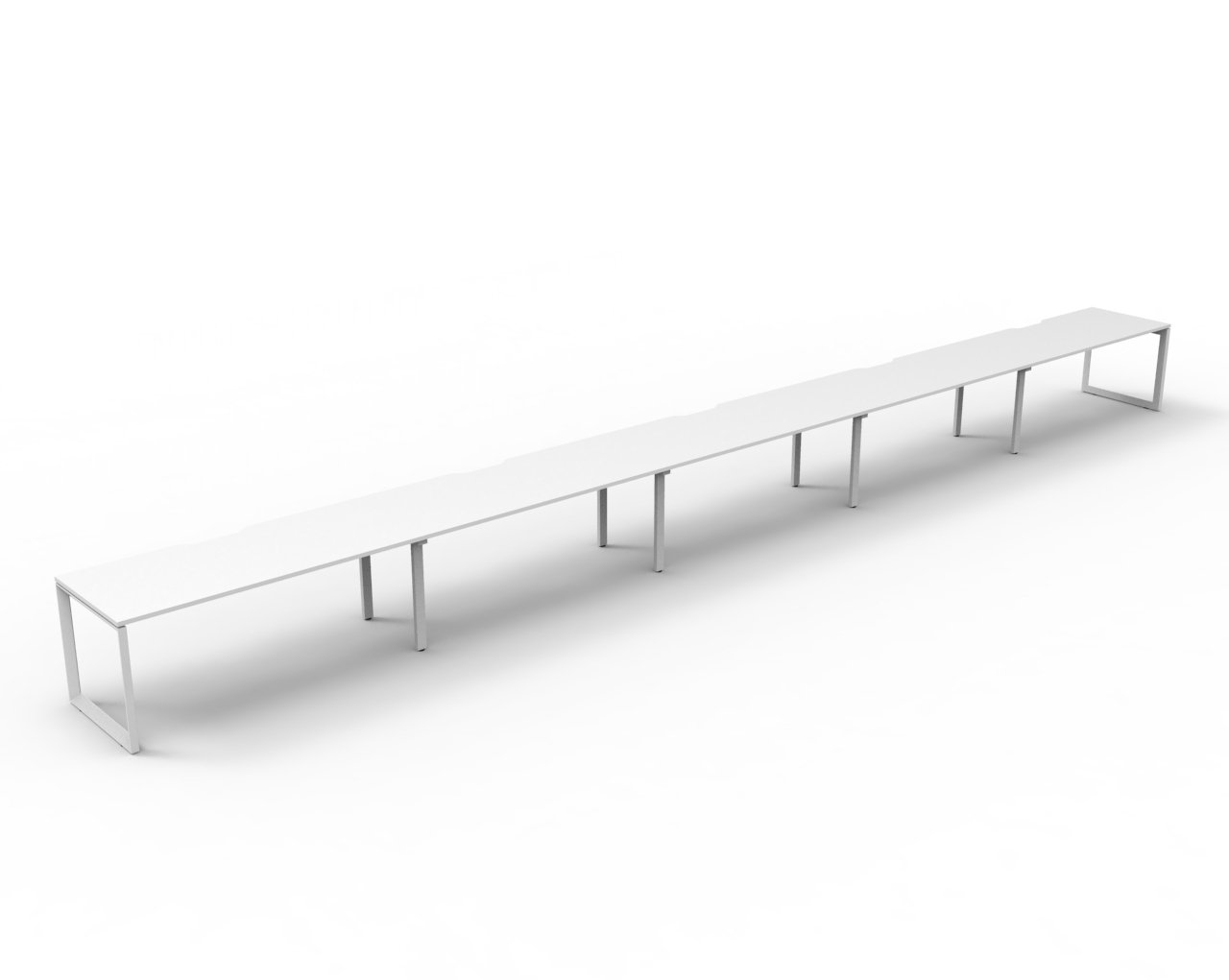 Rapidline Infinity Single-Sided Loop Leg Workstation – 1200 x 750mm | Natural White Top, White Satin Base | 5-Pod