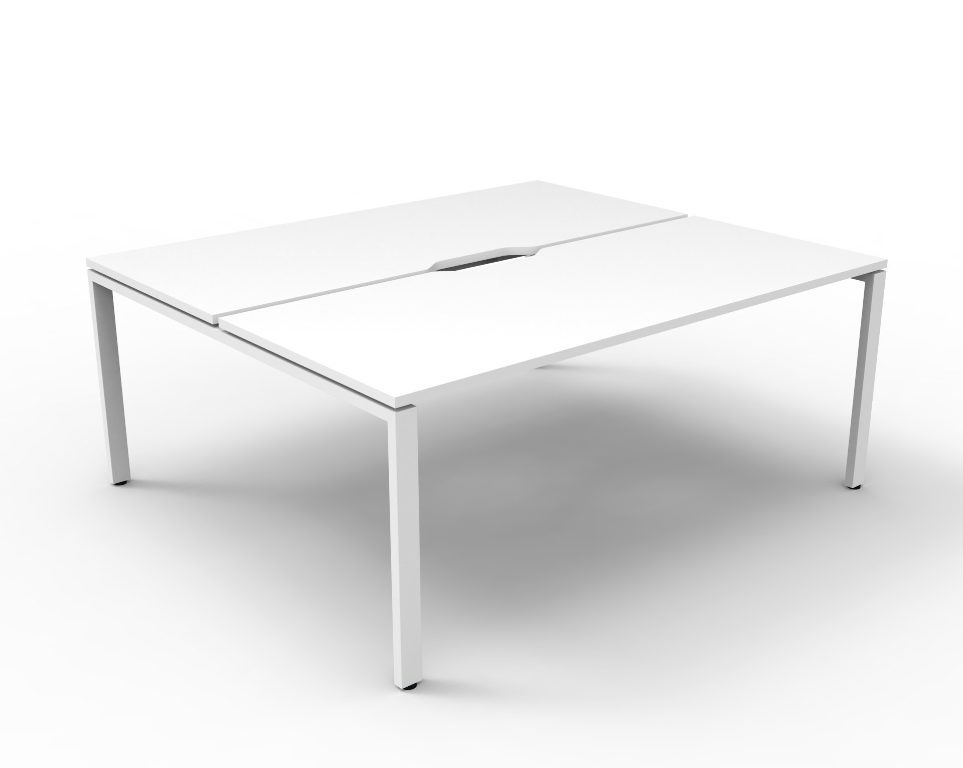Rapidline Infinity Back-to-Back Desk – 1200mm W x 750mm D – Natural White Top / White Satin Base