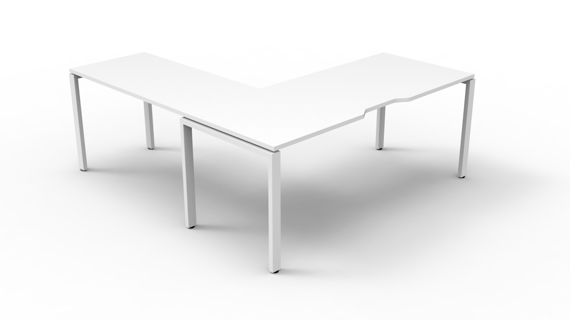 Rapidline Infinity Corner Workstation – 1800×1850mm, White Top, White Base (No Screen)