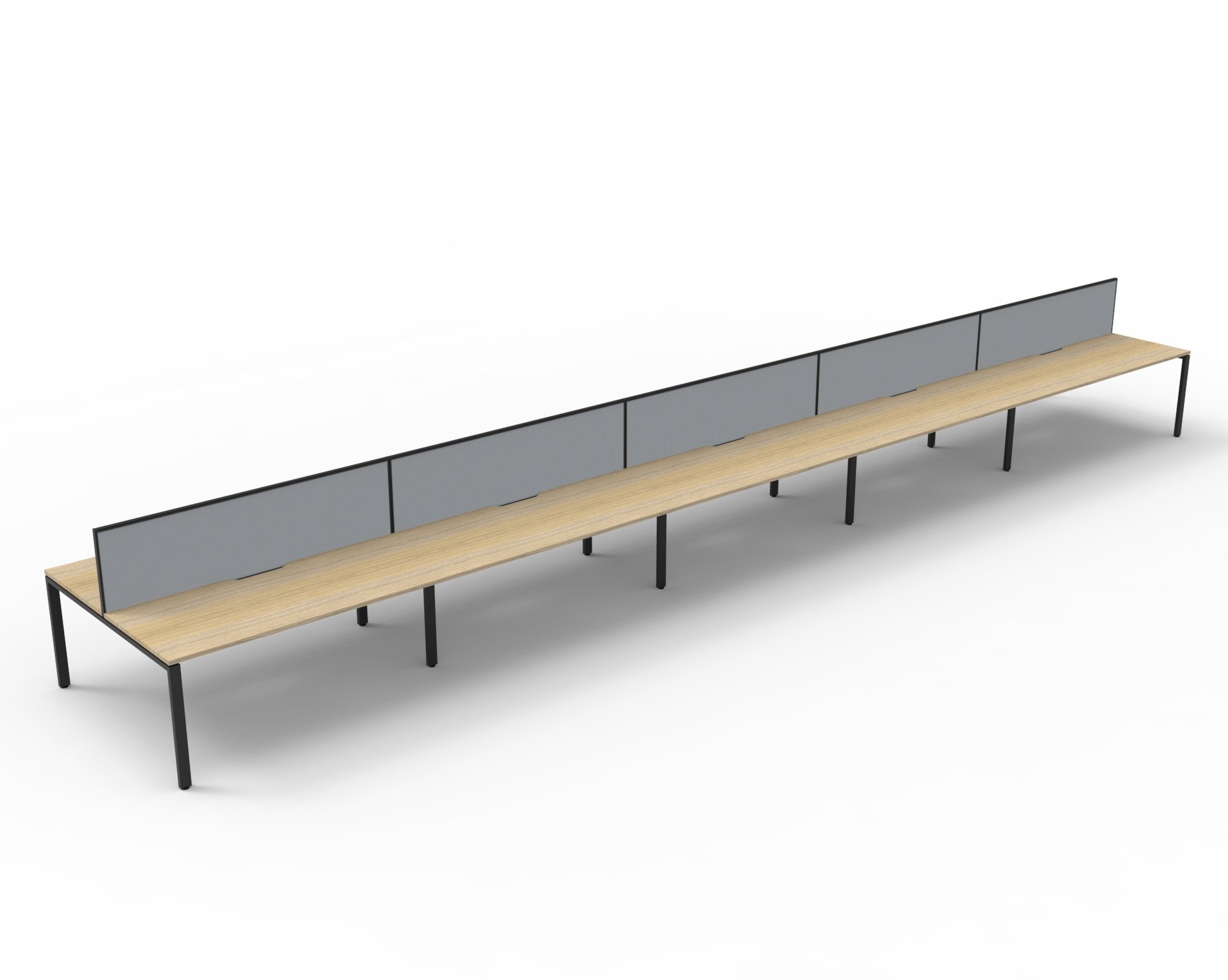 Rapidline Infinity Back-to-Back Pod of 10 – Oak Top, Black Base, Grey Screen