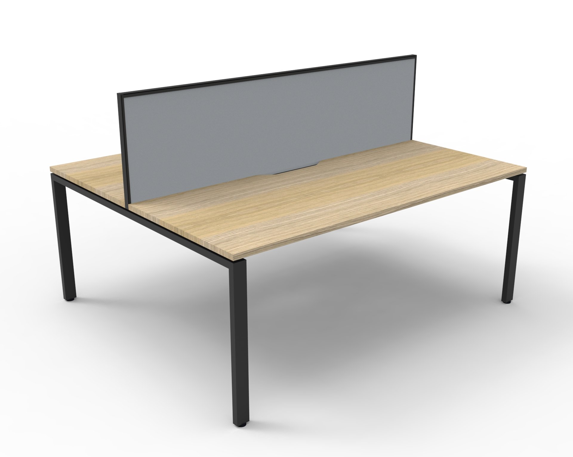 Rapidline Infinity Back-to-Back Workstation | 1500mm Oak Top / Black Base | SHUSH30 Screen | AFRDI Certified
