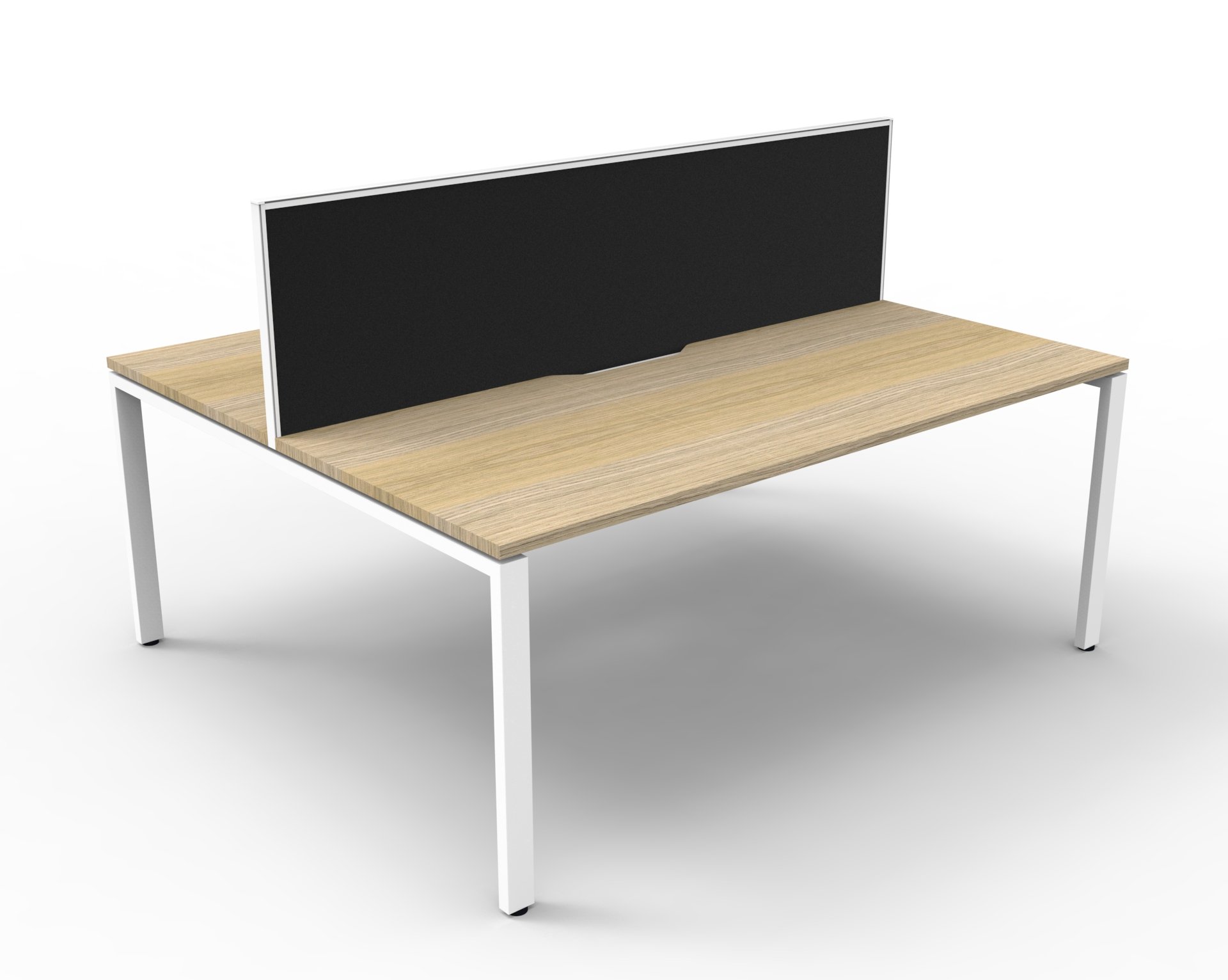 Rapidline Infinity Back-to-Back Workstation | 1500mm Oak Top / White Base | SHUSH30 Screen | AFRDI Certified