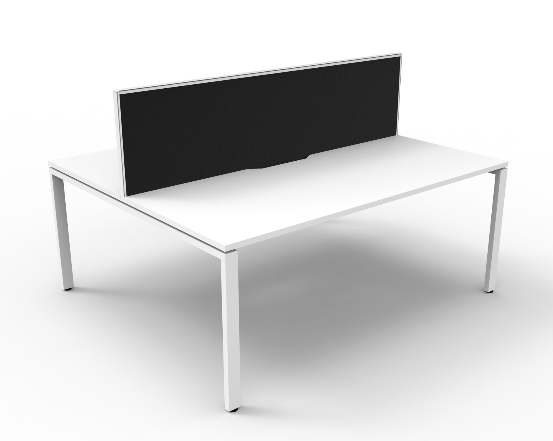 Rapidline Infinity Back-to-Back Workstation | 1200mm White Top / White Base | SHUSH30 Screen | AFRDI Certified