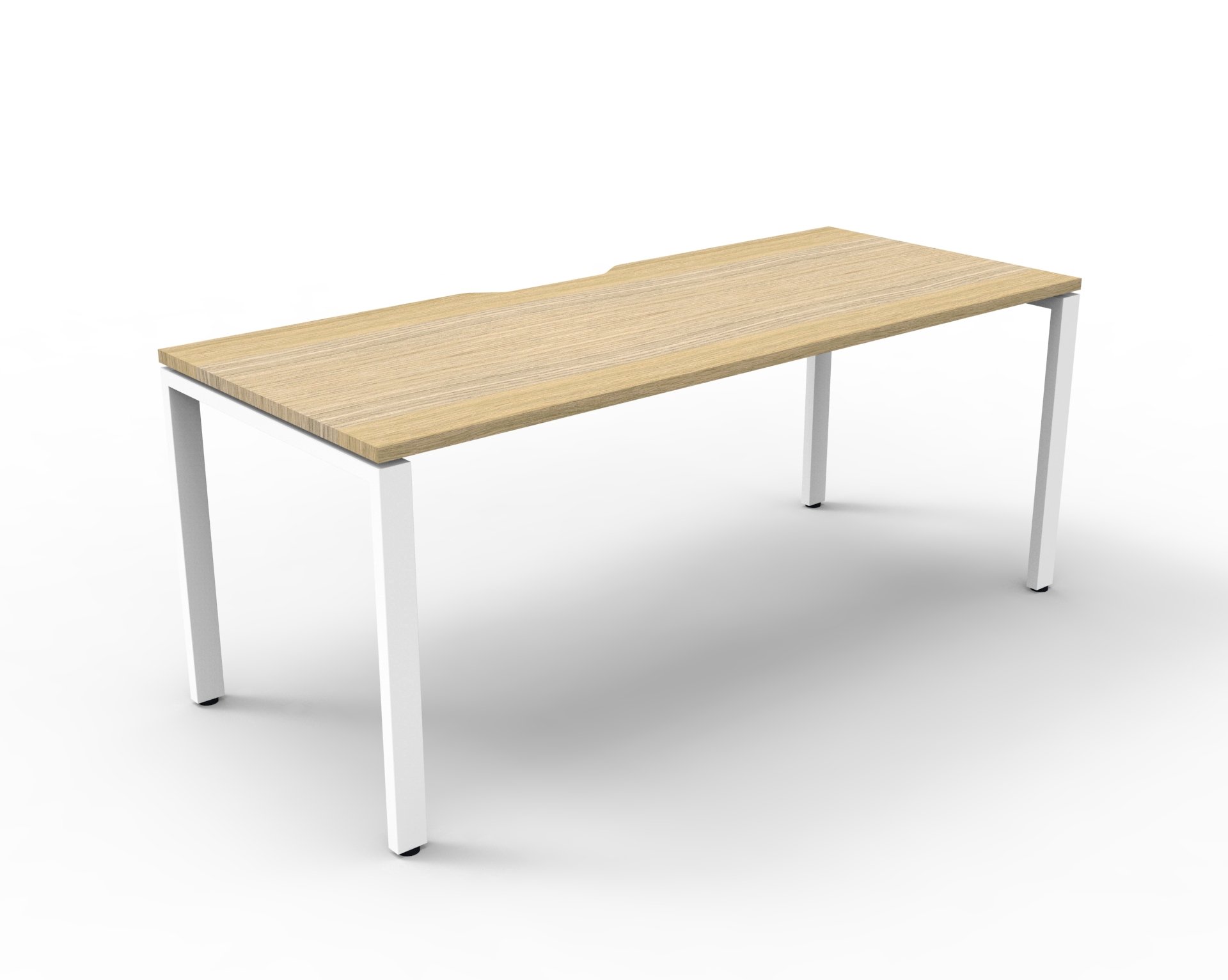 RAPIDLINE Infinity Standalone Desk – Profile Leg | 1200×750mm, Natural Oak Top, White Satin Base