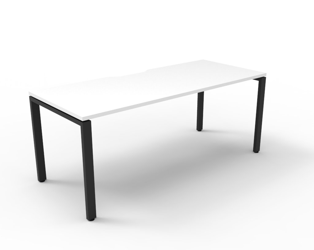 Rapidline Infinity Standalone Desk – 1200 × 750mm, Natural White Top & Black Satin Base