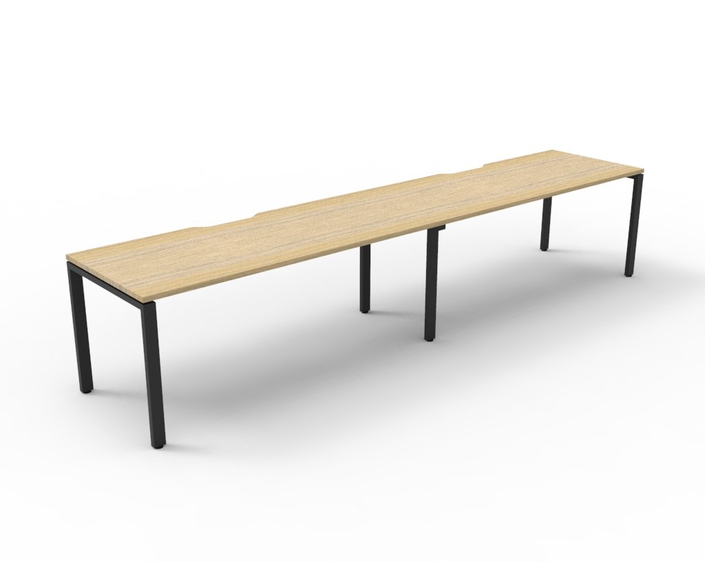 Rapidline Infinity 2-Person Workstation | 1500 x 750mm | Natural Oak Top, Black Satin Base