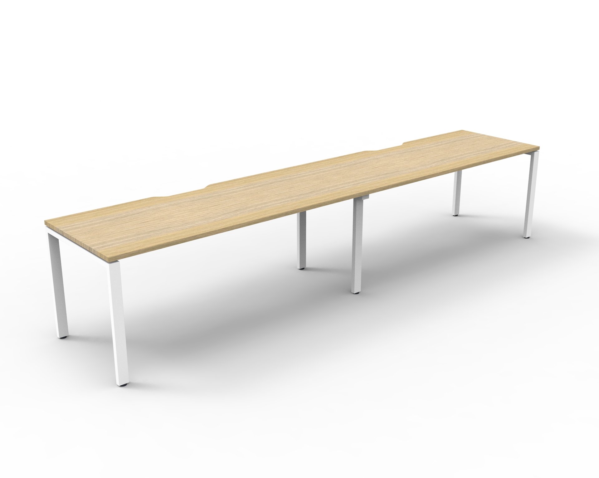 Rapidline Infinity 2-Person Workstation | 1500 x 750mm | Natural Oak Top, White Satin Base