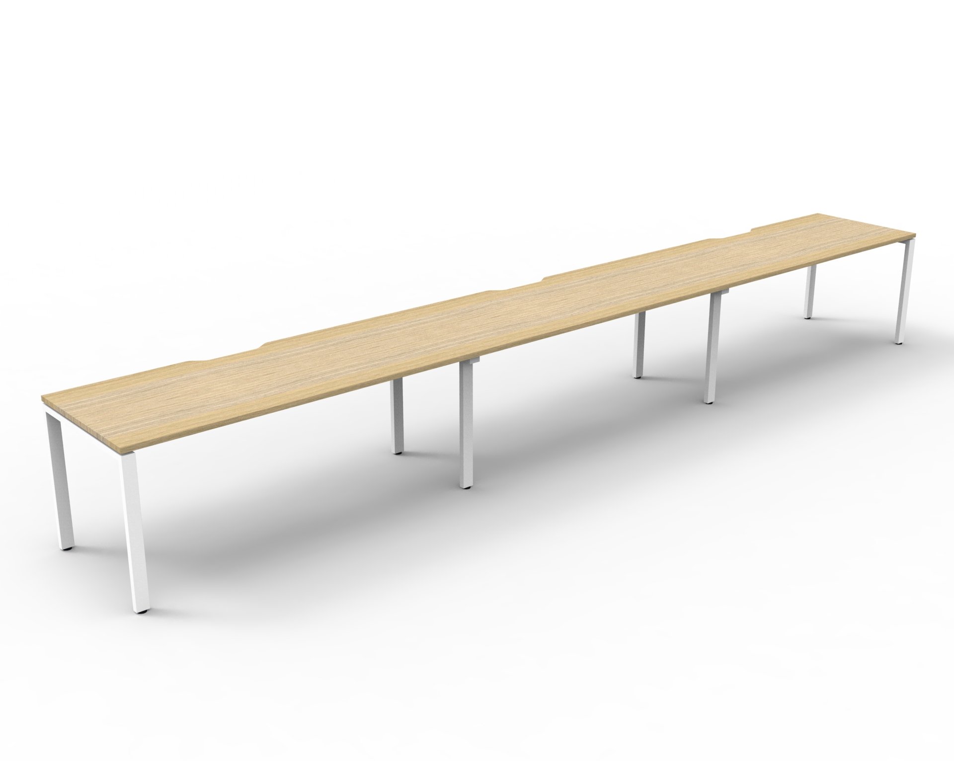Rapidline Infinity Single Sided Profile Leg Workstation – 1800mm × 750mm, Natural Oak Top & White Satin Base