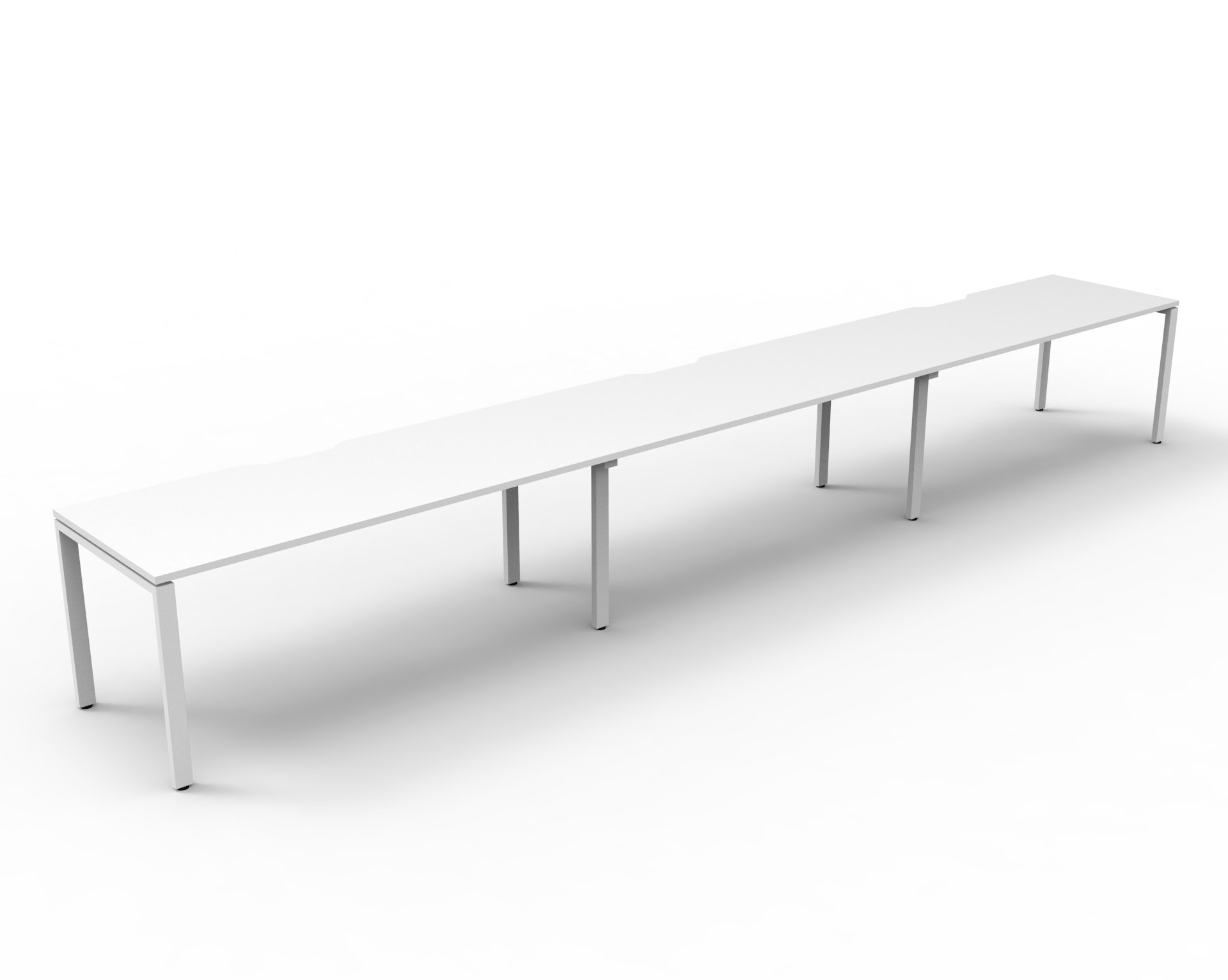 Rapidline Infinity Single-Sided Profile Leg Workstation – POD of 3, 1800mm × 750mm, Natural White Top / White Satin Base