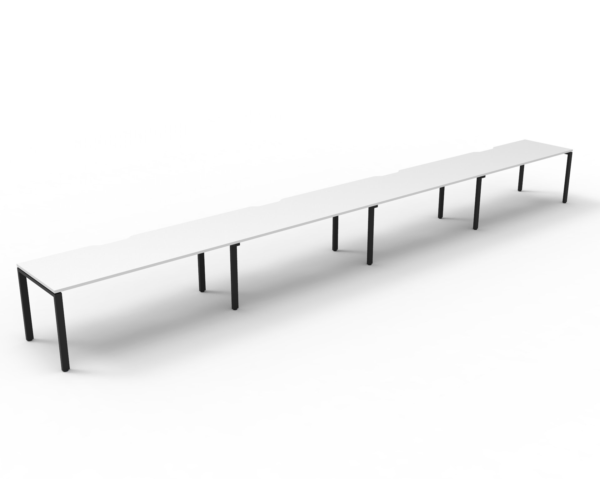 Rapidline Infinity 4-Person Pod Desk – Single Sided | 1500mm x 750mm | Natural White Top, Black Satin Base