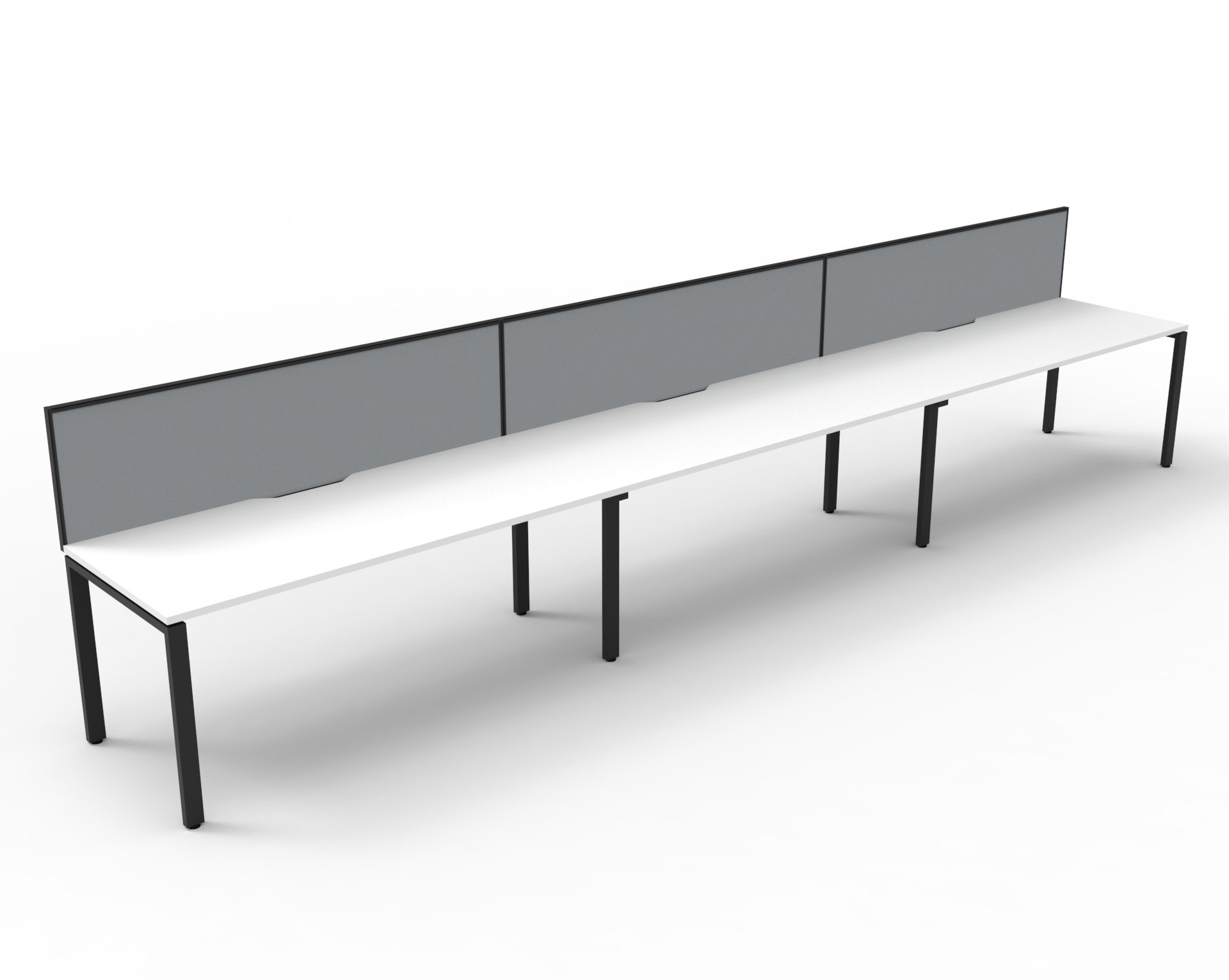 Rapidline Infinity Single-Sided 3-Seat Pod | 1200 x 750mm | Natural White Top, Black Satin Base, Grey Screen