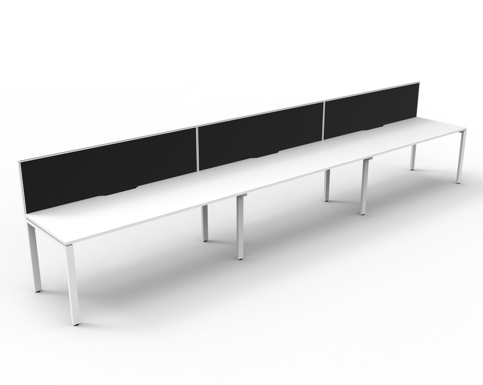Rapidline Infinity Single-Sided 3-Seat Pod | 1200 x 750mm | Natural White Top, White Satin Base, Black Screen