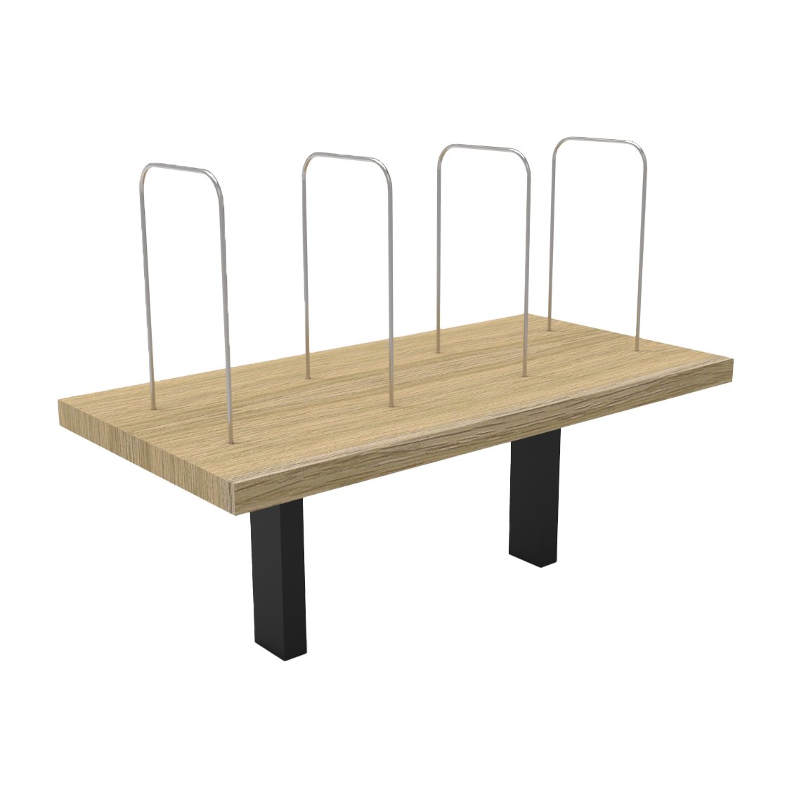 Rapidline Rapid Infinity Desk Mounted Shelf | Natural Oak & Black Satin | Bolt Through Fixing