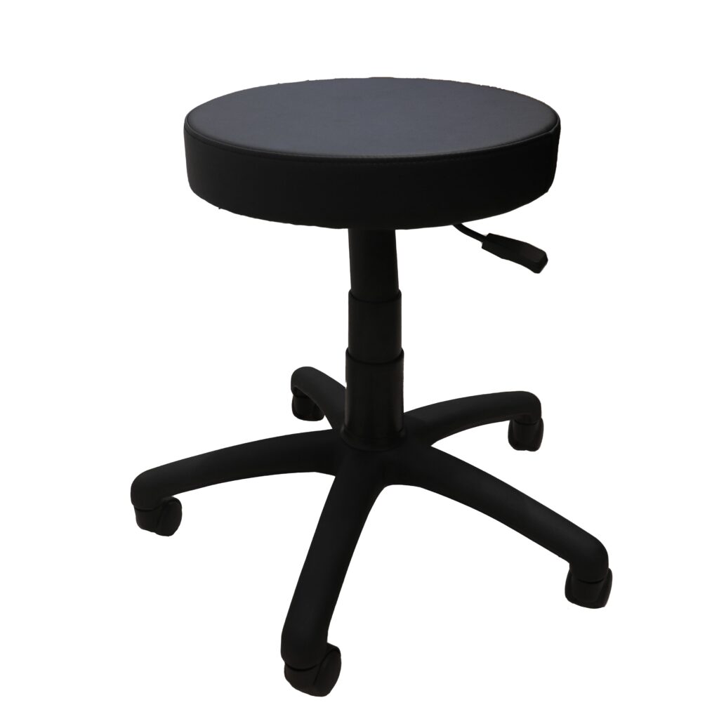 Rapidline Data Stool – Desk Height – Black PU Upholstery