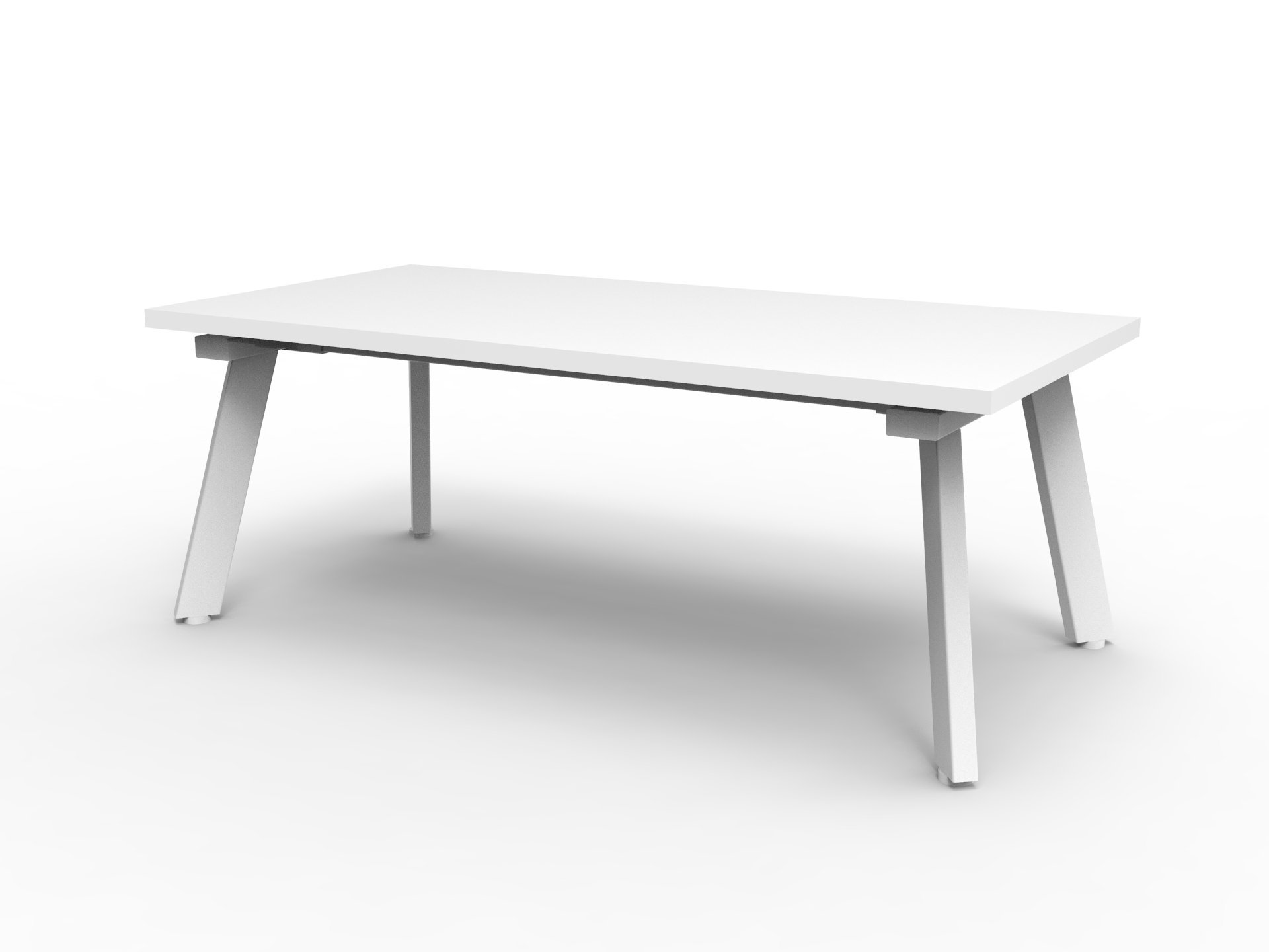 Rapidline Eternity Rectangular Coffee Table – Natural White Top, White Satin Base, 1200 x 600 x 450mm