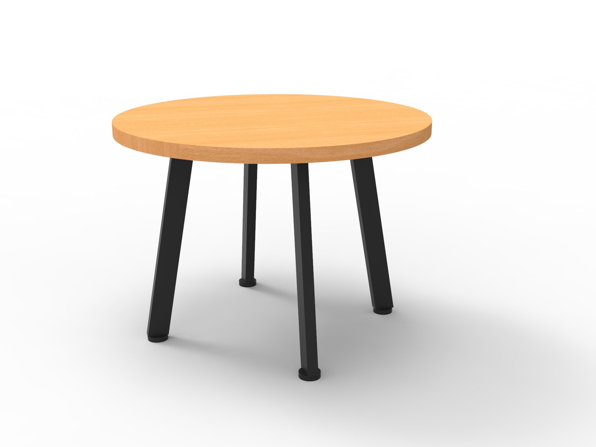 Rapidline Eternity Round Coffee Table – 600mm Dia × 450mm H, Beech Top, Black Powder Coat Base