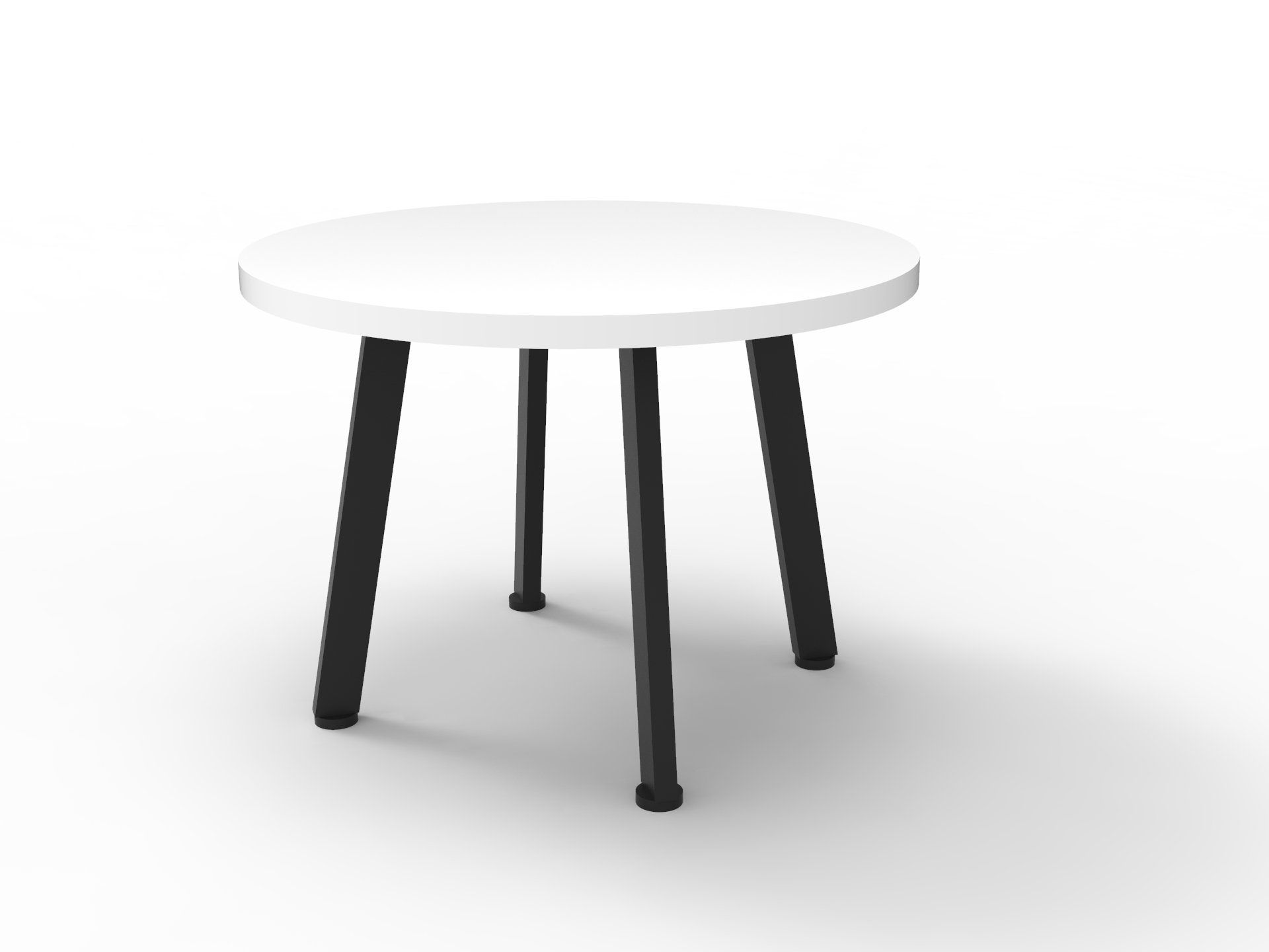 Rapidline Eternity Round Coffee Table – 600mm Natural White Top, Black Powdercoat Frame