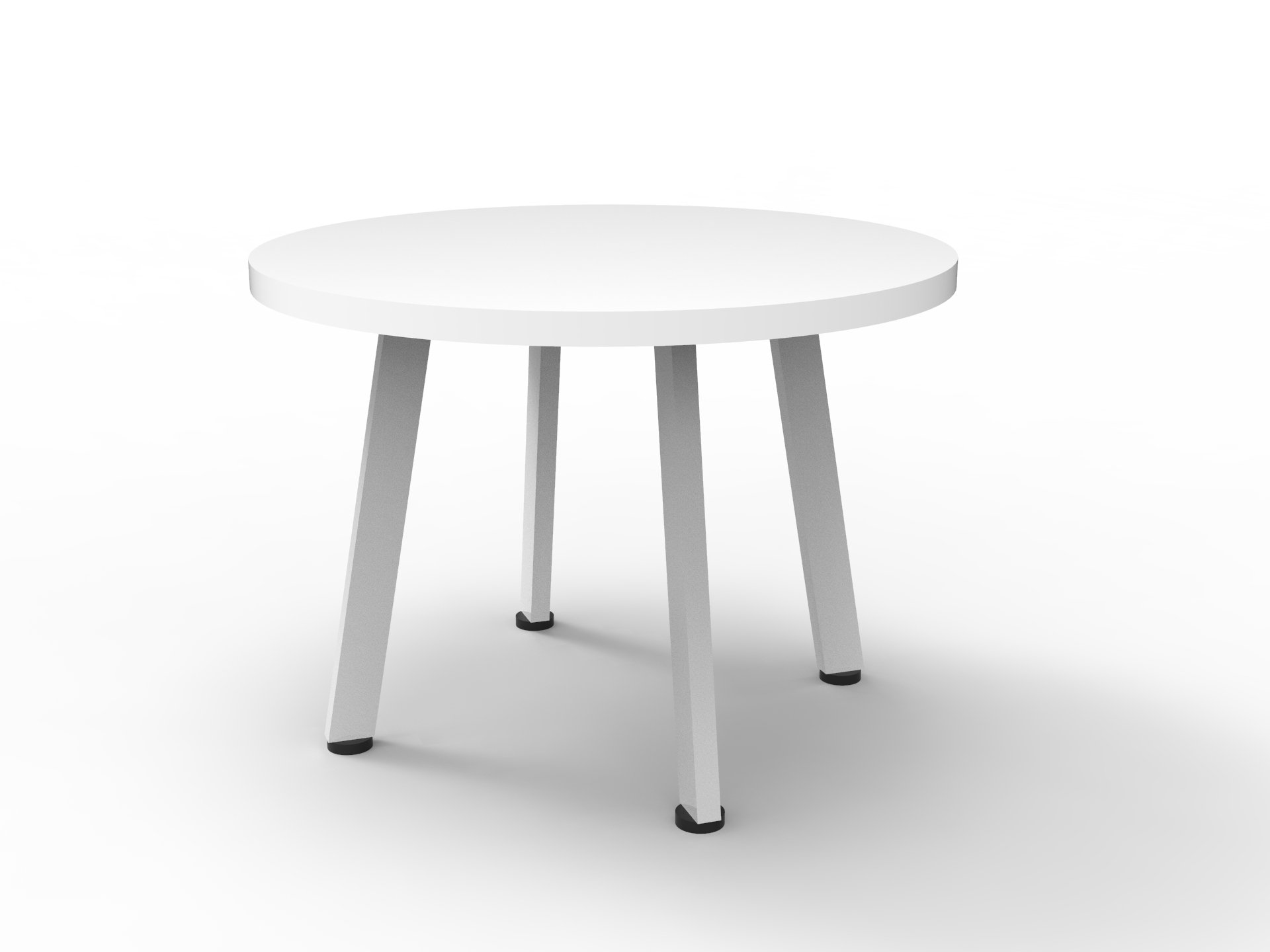 Rapidline Eternity Round Coffee Table – 600mm Natural White Top, White Powdercoat Frame