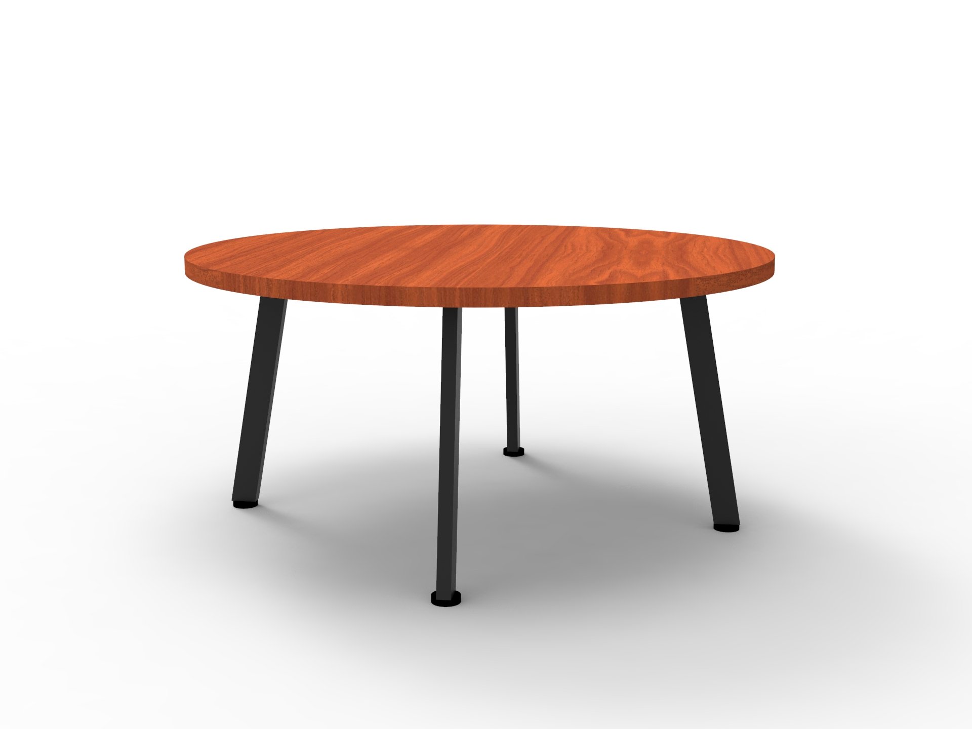Rapidline Eternity Round Coffee Table – 900mm Cherry Top, Black Powdercoat Base