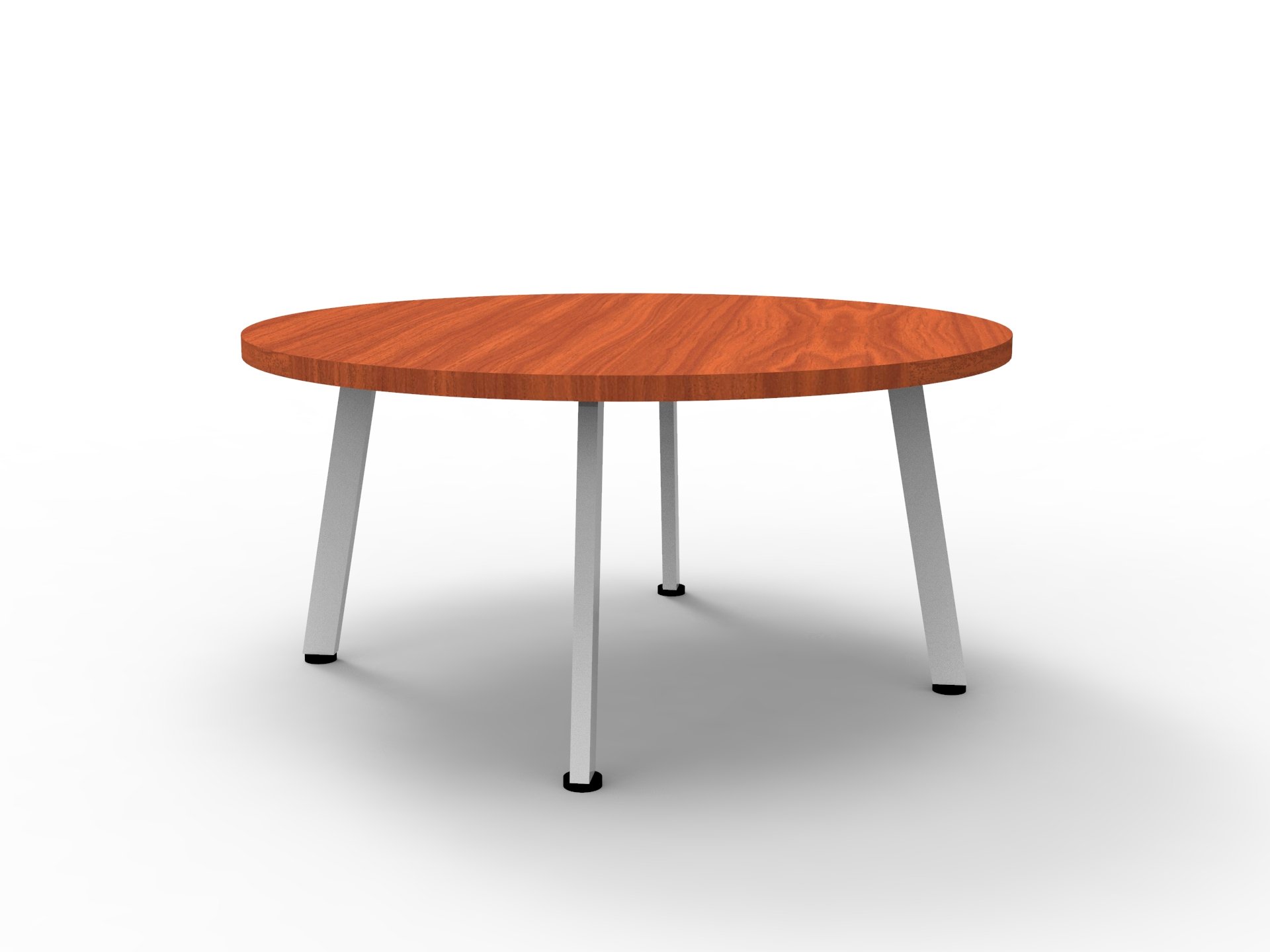 Rapidline Eternity Round Coffee Table – Cherry Top, White Powdercoat Base | 900mm Dia x 450mm H