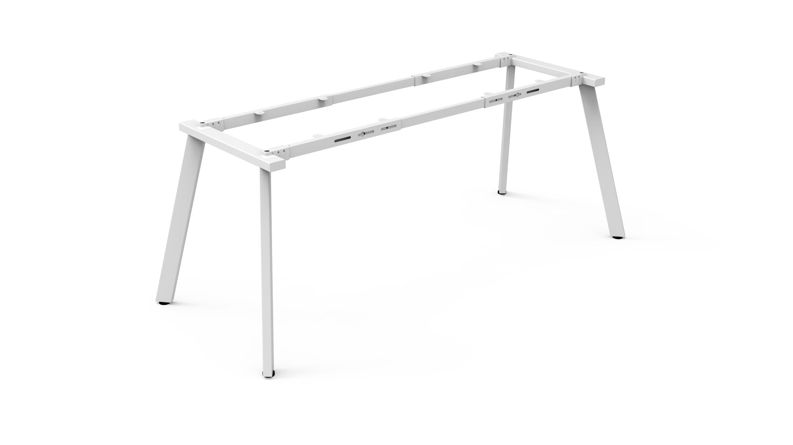 Eternity Meeting Table Frame – White Satin | 2650mm + 3750mm W x 1200mm D x 705mm H