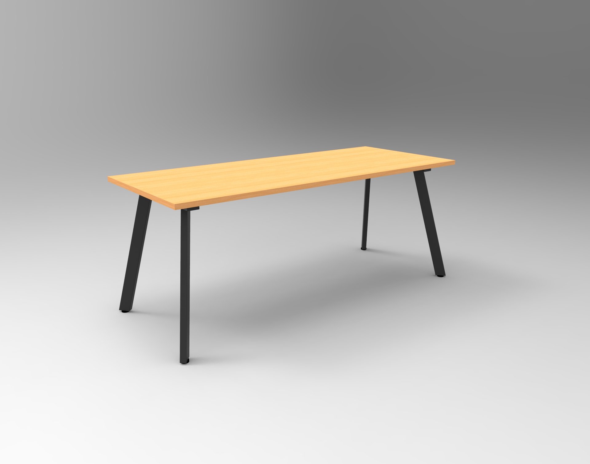 Rapidline Eternity Meeting & Boardroom Table – Beech Top, Black Satin Base (1800 x 750mm)