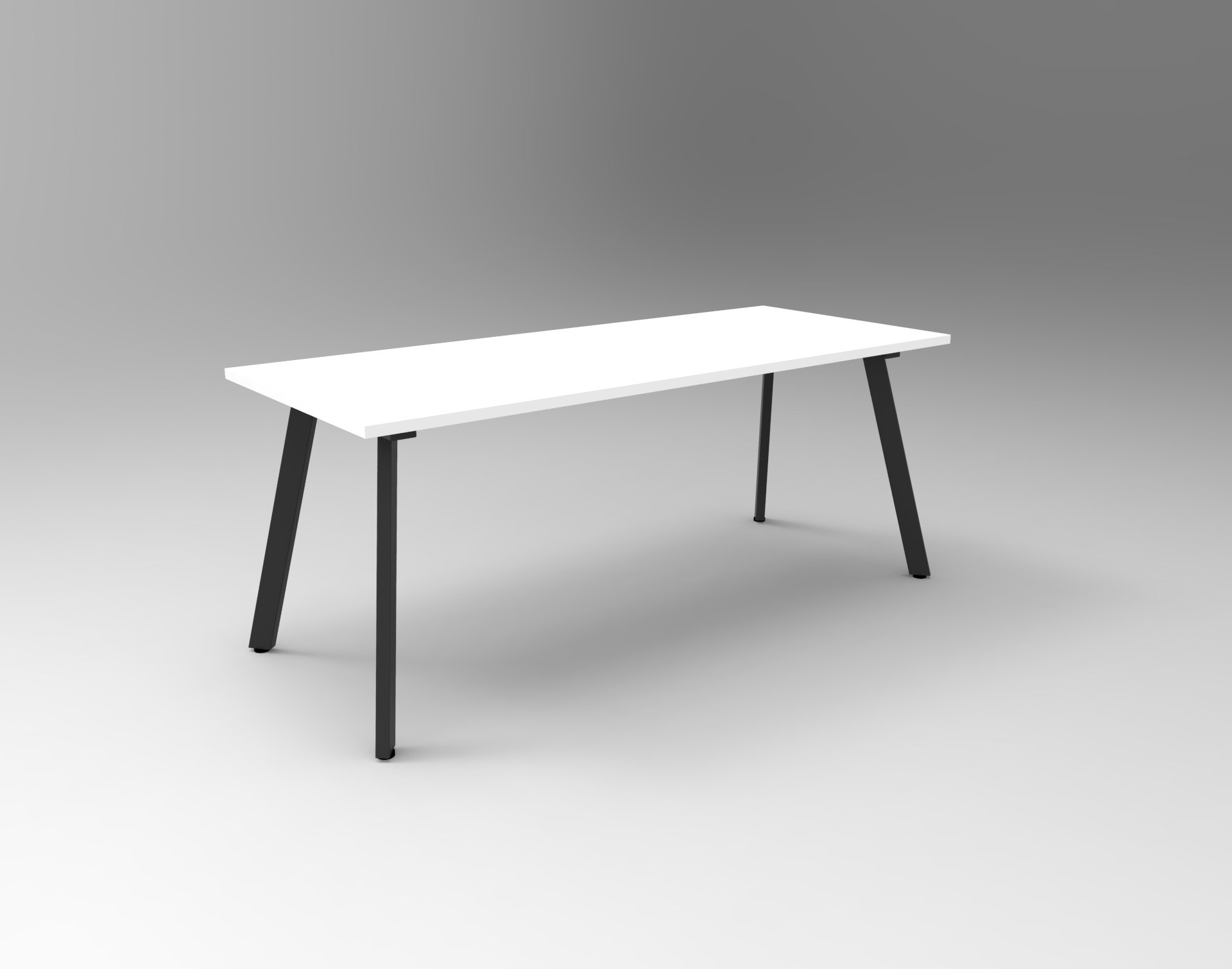 Rapidline Eternity Meeting & Boardroom Table – Natural White Top, Black Satin Base | 1800mm W x 750mm D