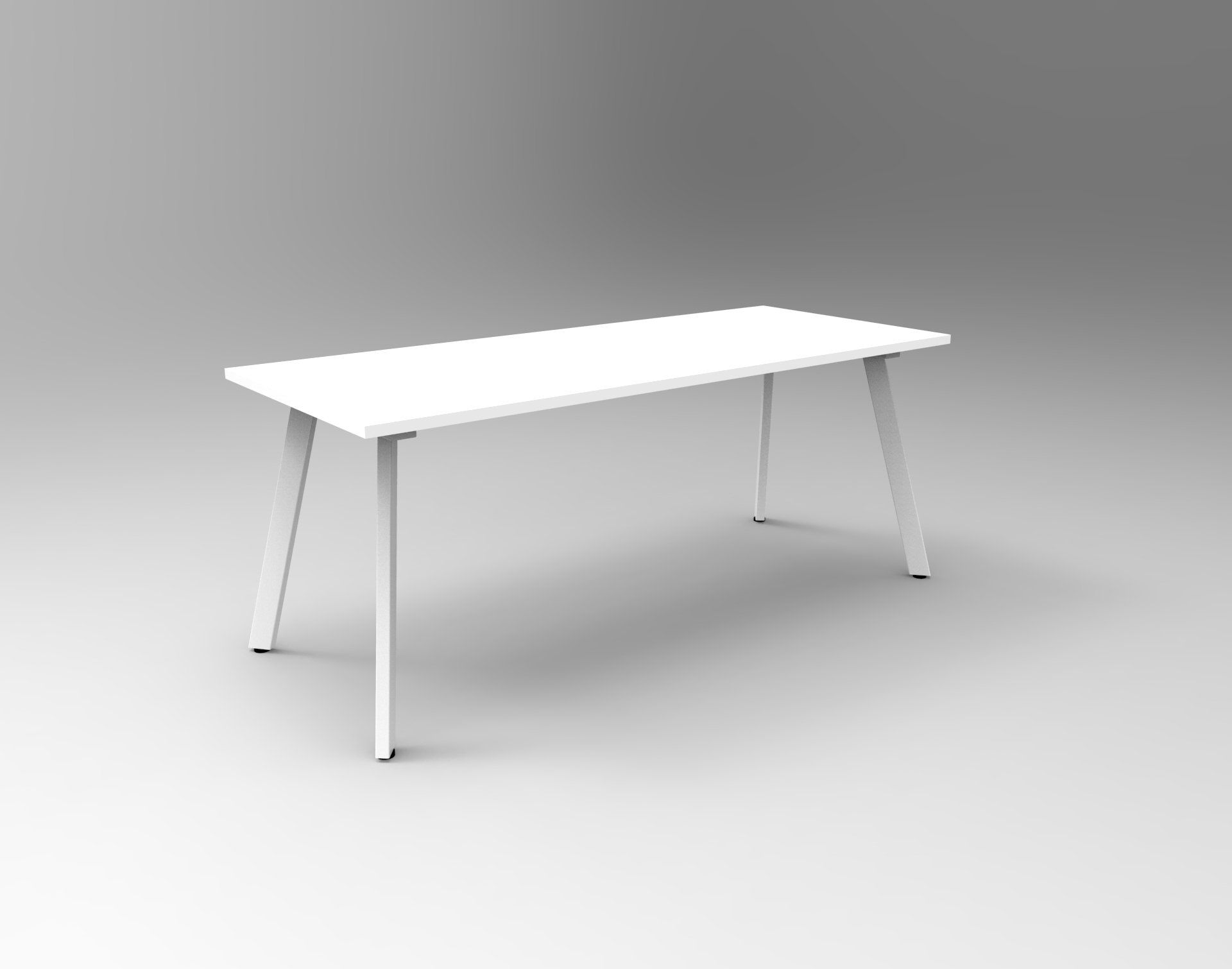 Rapidline Eternity Meeting & Boardroom Table – Natural White Top, White Satin Base | 1800mm W x 750mm D